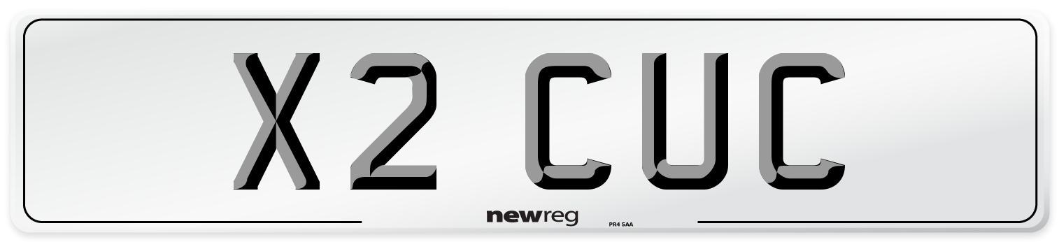 X2 CUC Number Plate from New Reg